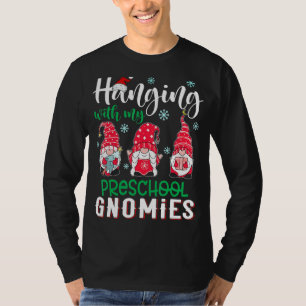 Camiseta Brincando Com A Minha Pré-Escola Gnomos De Natal