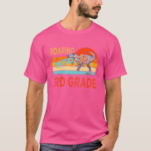 Camiseta Brincando no 3º Ano Tiranossauro Rex Volta às Aula