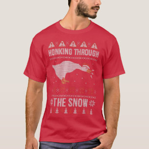 Camiseta Brincando Pela Neve Engraçado Goose Feia Christma