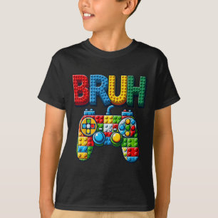 Camiseta Brincar Blocos de Construção Bruh Dizendo Gamer Me