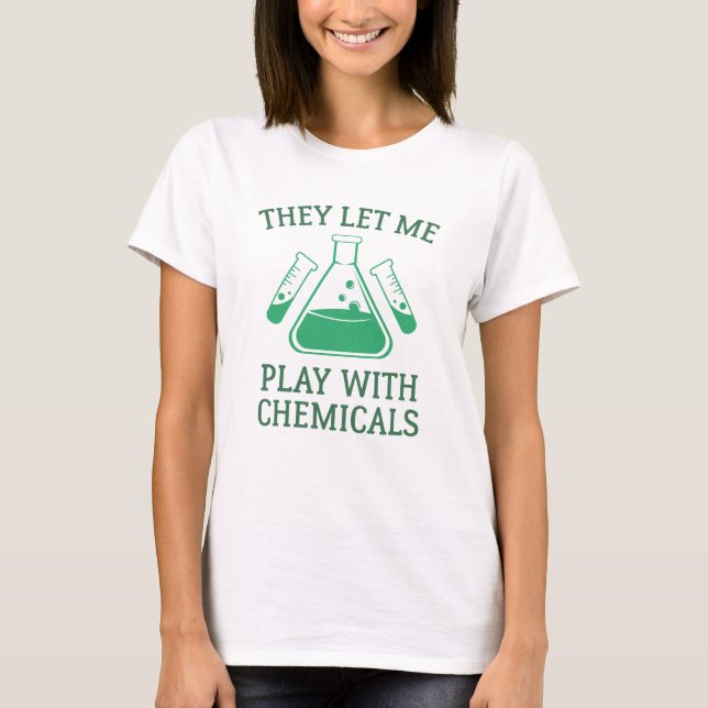 Camiseta Brincar Com Produtos Químicos (Frente)