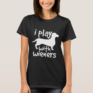 Camiseta Brincar Com Wiener Cachorros Dachshunds Engraçados