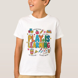 Camiseta Brincar É Aprender Era Do Professor Fofo Volta às