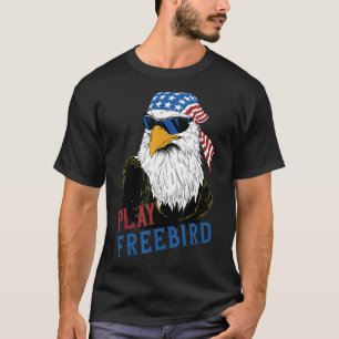 Camiseta Brincar Free Bird Eagle Mullet 4 de julho EUA Amer