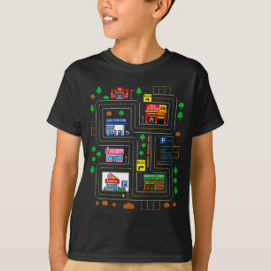 Camiseta Brincar nas costas do papai mapa da cidade pista d
