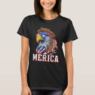 Camiseta Brincos Águia Engraçados 4 De Julho Bandeira Ameri