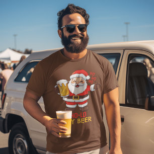 Camiseta Brinde de Beer papai noel: Frio e Natal Festivo