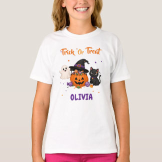 Camiseta Brinde de festa de Halloween 'Trick or Treat'