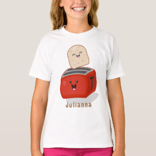 Camiseta Brinde de kawaii e desenho animado em torradeira v
