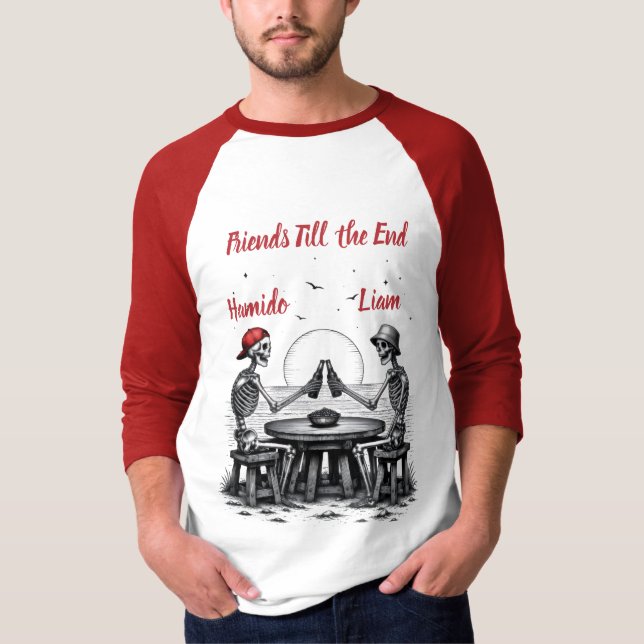 Camiseta Brinde dos Melhores Amigos Esqueleto (Frente)