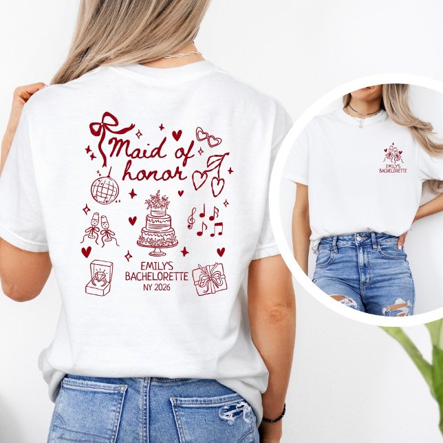 Camiseta Brinde Personalizado de Champanhe da Dama de Honra (Criador carregado)