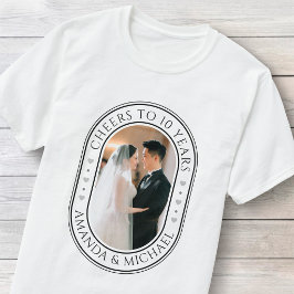 Camiseta "Brindemos a 10 Anos" Foto de Aniversário de Casam