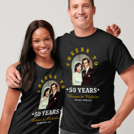 Camiseta Brindemos a 50 Anos Fotografia do 50º Aniversário