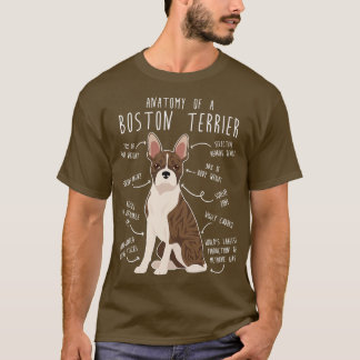 Camiseta Brindle Boston Terrier Dog Anatomy