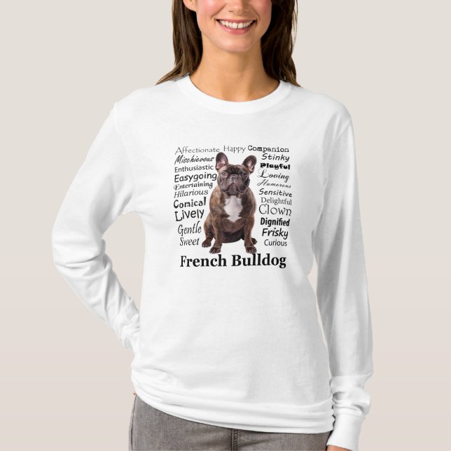 Camiseta Brindle French Bulldog Traits (Frente)