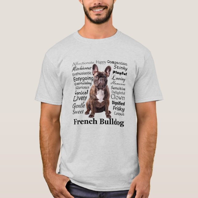 Camiseta Brindle French Bulldog Traits (Frente)