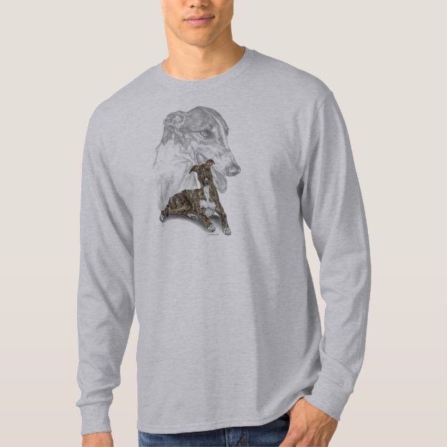 Camiseta Brindle Greyhound Dog Art (Frente)
