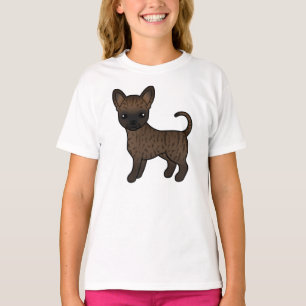Camiseta Brindle Smooth Casaco Chihuahua Cute Cartoon Dog
