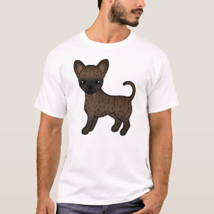 Camiseta Brindle Smooth Casaco Chihuahua Cute Cartoon Dog