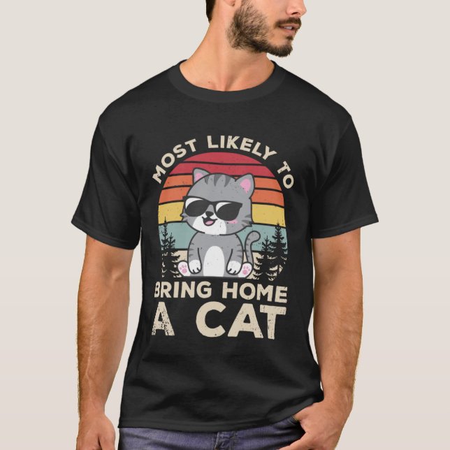 Camiseta Bring Home Cat Pet Animals  Cute Cats Owner Graphi (Frente)