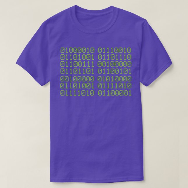 Camiseta BRING ME PIZZA In Binary Code for gamer and progra (Frente do Design)