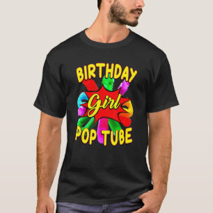 Camiseta Brinquedo Antiestresse Tubo Pop Menina de Aniversá