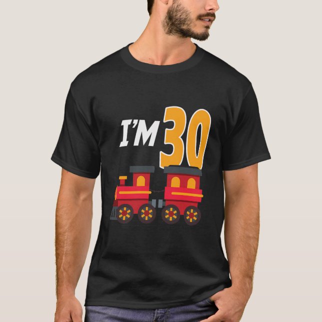 Camiseta Brinquedo de comboio de aniversário de 30 anos, co (Frente)