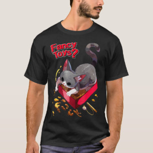 Camiseta Brinquedo de gato Rico bonito engraçado