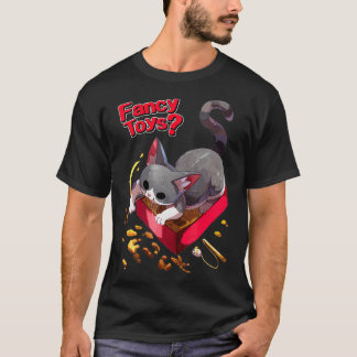 Camiseta Brinquedo de gato Rico bonito engraçado