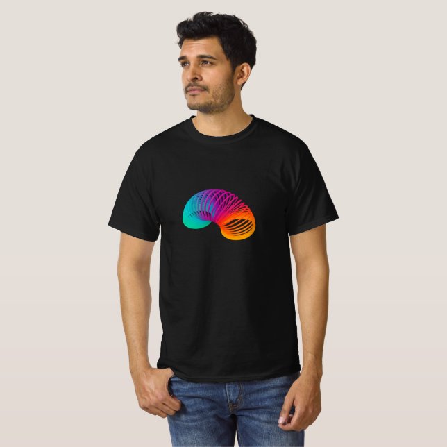 Camiseta Brinquedo de Mola Espiral Arco-íris (Frente Completa)