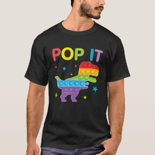 Camiseta Brinquedo Divertido Pop It Dinossauro Para Criança
