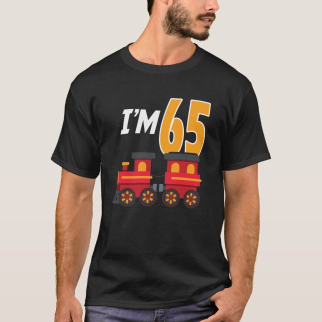 Camiseta Brinquedo do comboio de 65 anos, com 65 anos de id (Frente)