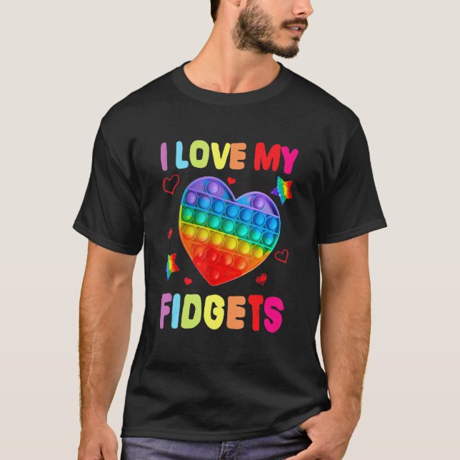 Camiseta Brinquedo Fidget Eu Amo Meus Fidgets Pop De Jogo D (Frente)