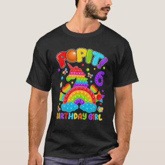 Camiseta Brinquedo Fidget Pop de Aniversário de 6 Anos Meni