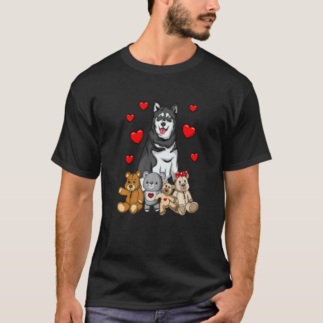 Camiseta Brinquedo Fofo de Malamute do Alasca Husky (Frente)