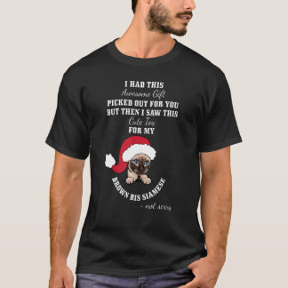 Camiseta Brinquedo Fofo Para o Meu Gato Siamesês Marrom Bis