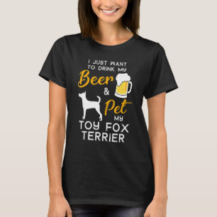 Camiseta Brinquedo Fox Terrier Dog Beer Lover Proprietário 