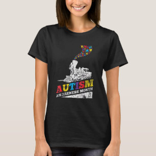 Camiseta Brinquedo Trem Puzzle Autismo Apoia Conscientizaçã