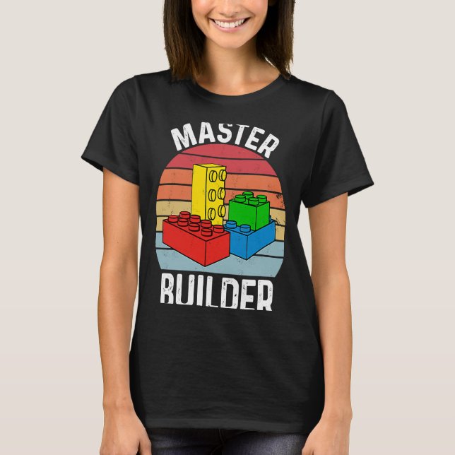 Camiseta Brinquedos de blocos componentes do Master Builder (Frente)