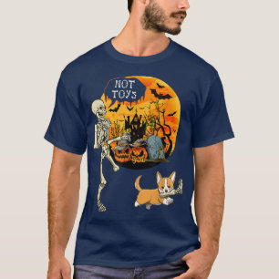 Camiseta Brinquedos Engraçados O Halloween Corgi Traz Perna