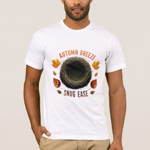 Camiseta Brisa de Outono Aconchego Ninho de Pássaro Design 