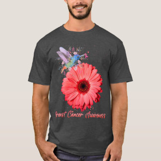 Camiseta Brisa rosa-do-beija-flor Cancer de girassol Aw
