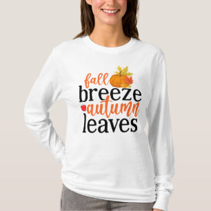 Camiseta Brisa sazonal de outono deixa arte com palavras