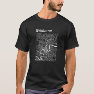 Camiseta Brisbane Austrália Clássica Mapa Gráfico