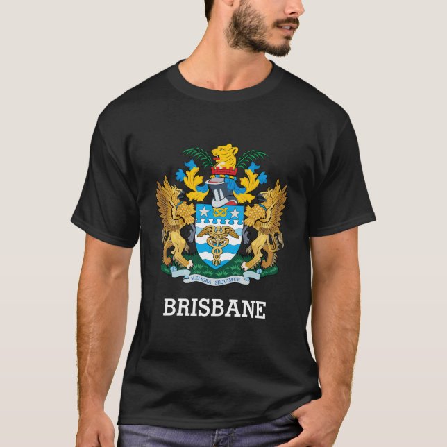 Camiseta Brisbane casaco de armas poster (Frente)