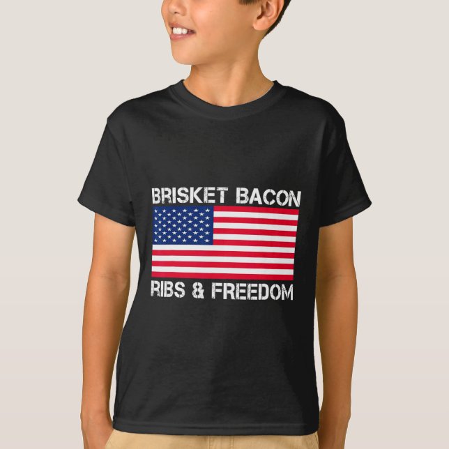 Camiseta Brisket Bycon Ribes E Fumaça De Churrasco De Grade (Frente)
