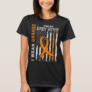 Camiseta Briso Laranja Por Consciência da Leucemia Irmã