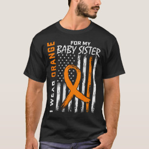 Camiseta Briso Laranja Por Consciência da Leucemia Irmã