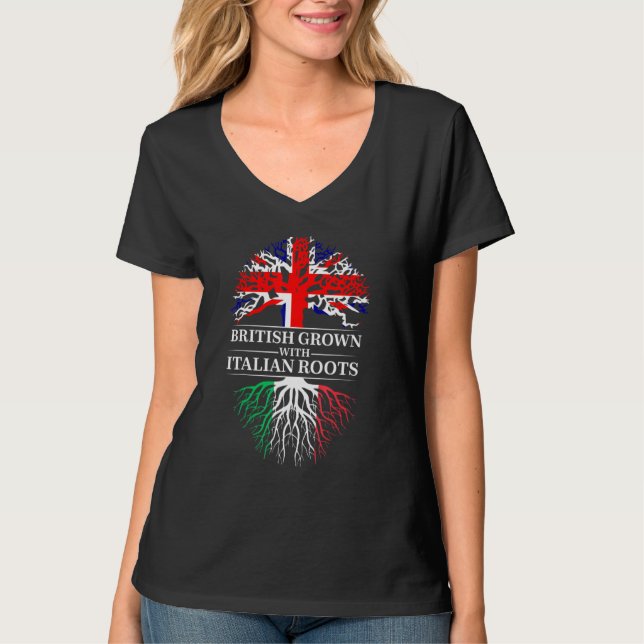 Camiseta Britânico Crescido Com Raízes Iranianas Reino Unid (Frente)