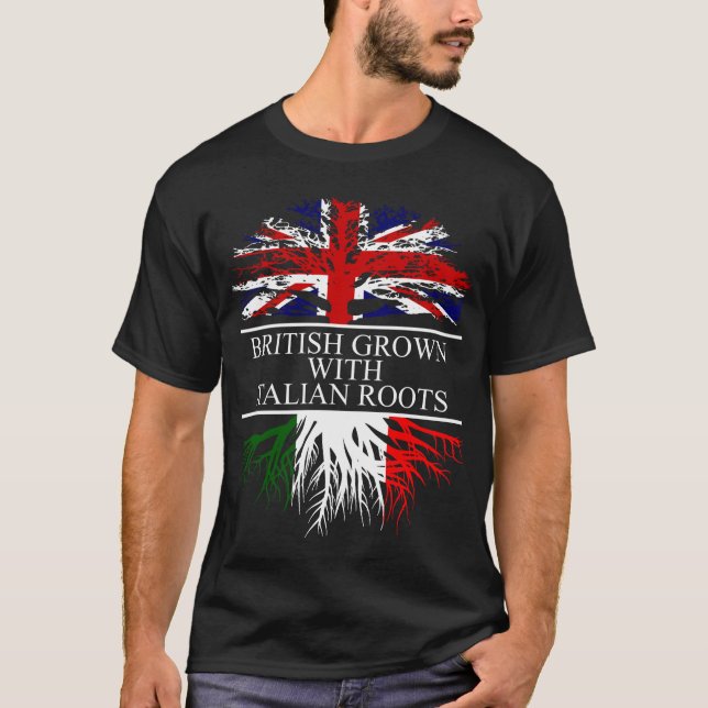 Camiseta Britânico cultivado com bandeira italiana (Frente)
